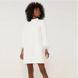 Tuckernuck XL White Feather Mod Ellie Dress Extra Large Long Sleeve Collar